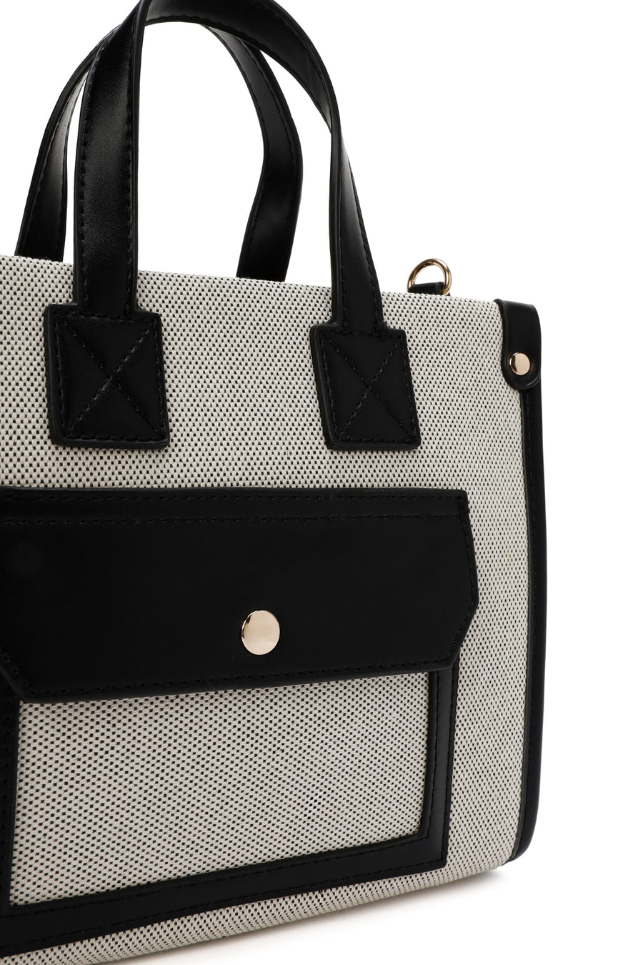 Women's Black Long Strap Fabric Handbag