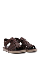 Men's Brown Leather Casual Sandals | Derimod