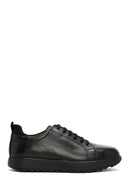 Men's Black Lace-Up Leather Sneakers | Derimod