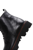 Men's Black Leather Zippered Casual Boots | Derimod