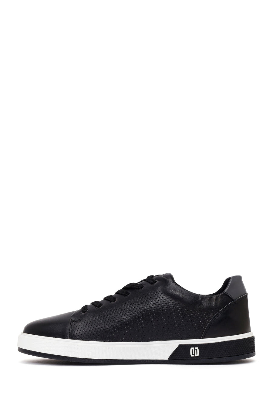 Male Black Lace-Up Leather Sneaker