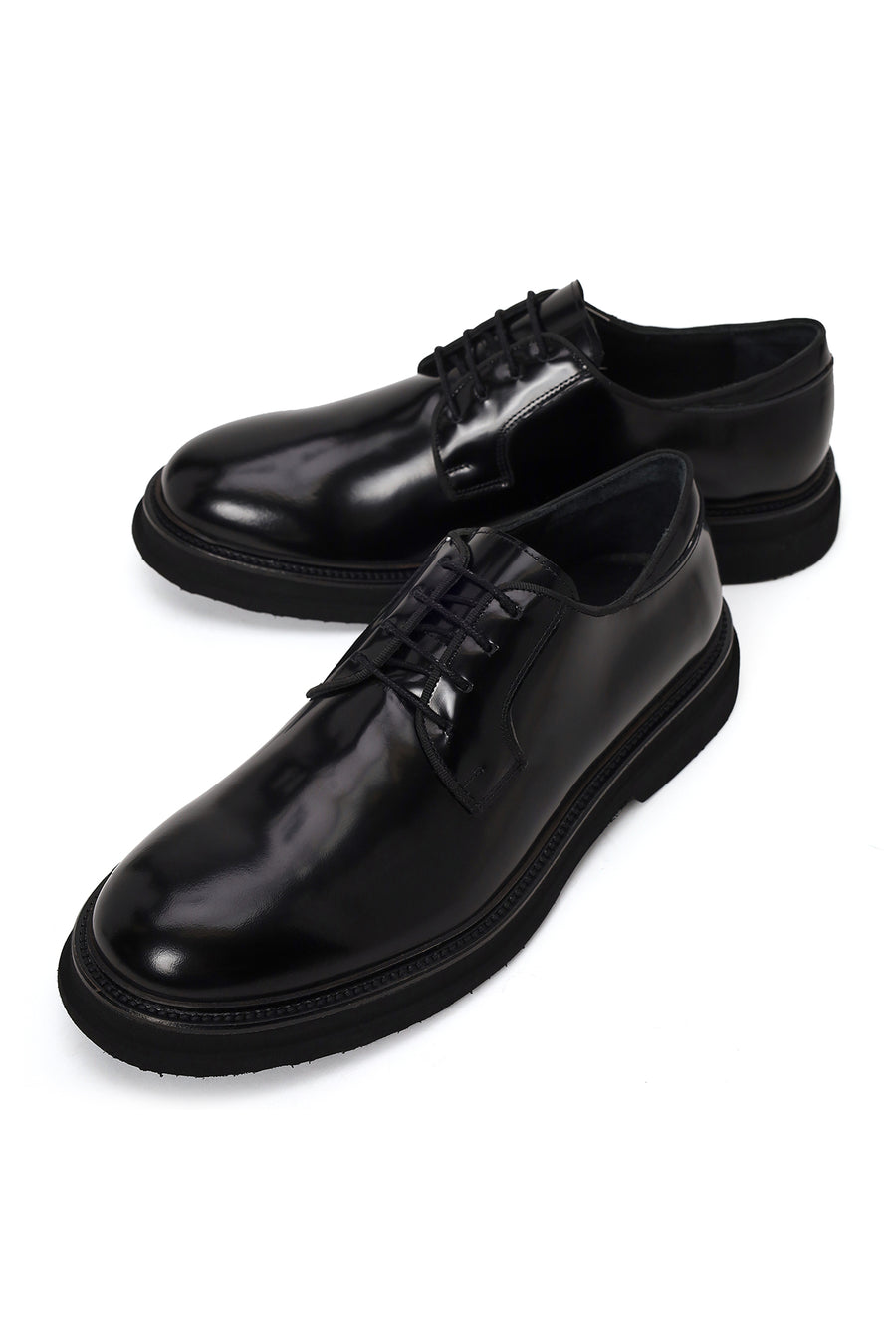 Male Black Lace-Up Leather Casual Shoes
