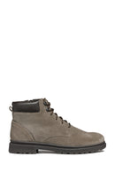 Geox Men's Mink Spherica Ec1d Lace-Up Suede Leather Combat Boots | Derimod