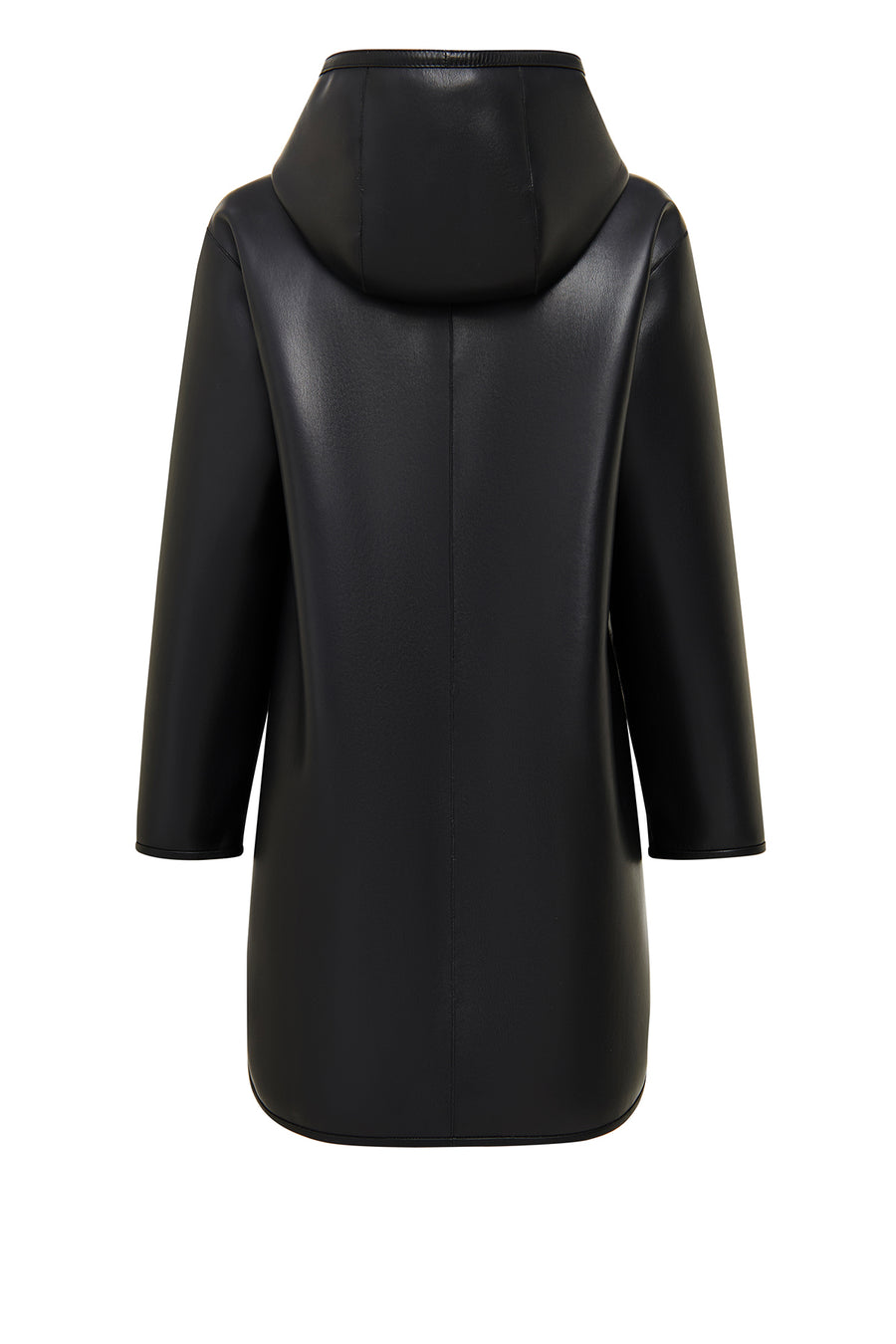 Artesina Women's Black Hooded Teddy Leather Coat