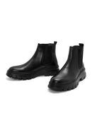 Men's Black Thick Sole Leather Casual Chelsea Boots | Derimod