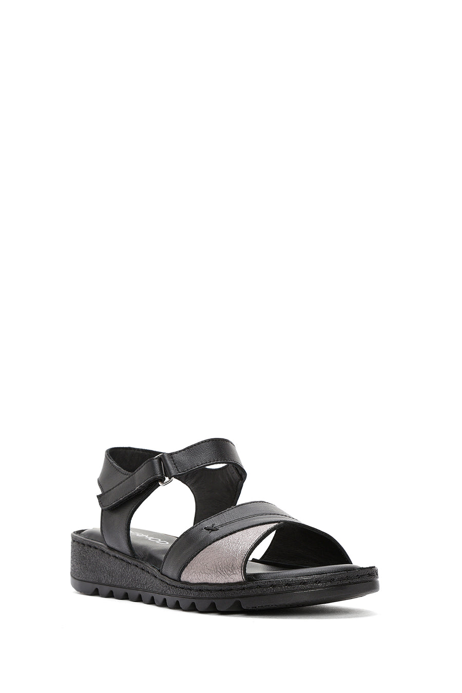 Women's Black Ankle Strap Comfort Leather Sandals