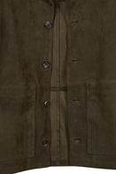 Ruiz Male Green Suede Leather Jacket | Derimod