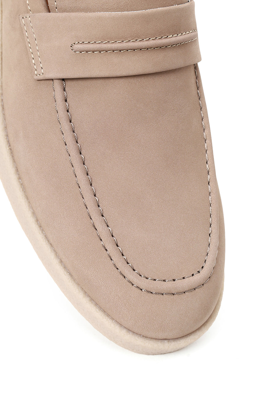 Male Beige Nubuck Leather Loafer