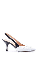 Women's Heeled Leather Shoes with Heel Detail | Derimod