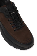 Male Brown Lace-Up Thick-Soled Leather Casual Sneaker | Derimod