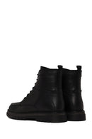 Male Black Lace-up Leather Casual Boots | Derimod