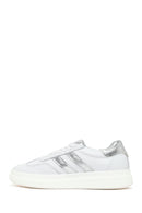 Woman White Lace-Up Leather Sneaker | Derimod