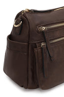 Woman Brown Crossbody Bag with Long Strap | Derimod