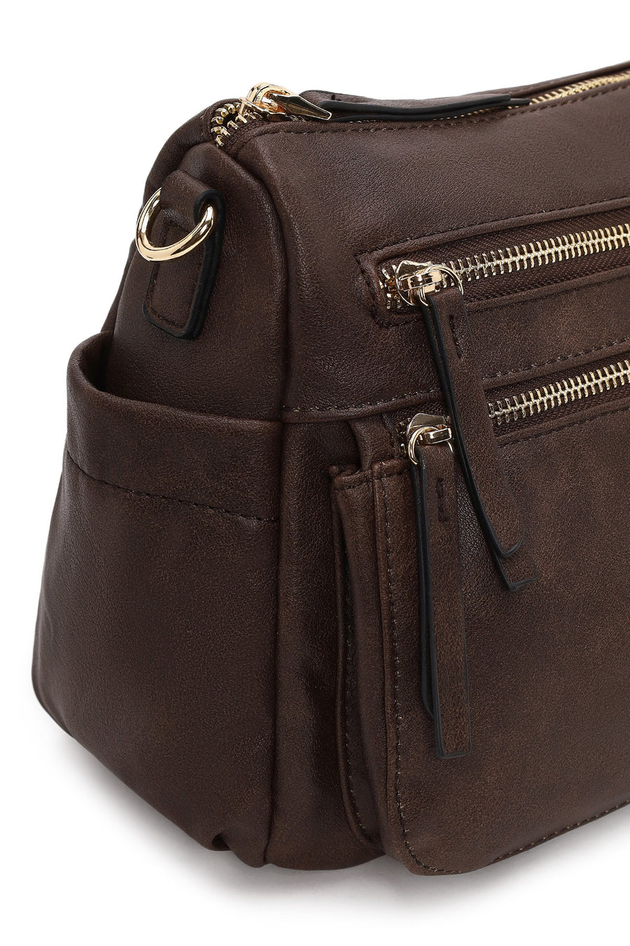 Woman Brown Crossbody Bag with Long Strap
