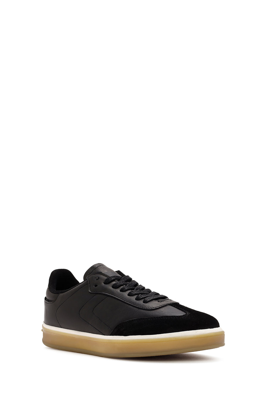 Men's Black Lace-up Leather Sneaker