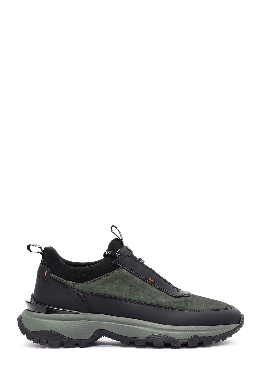 Erkek Yeşil Bağcıklı Nubuk Deri Sneaker