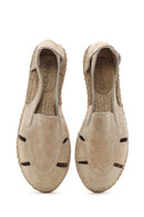 Women's Gray Suede Leather Espadrille | Derimod