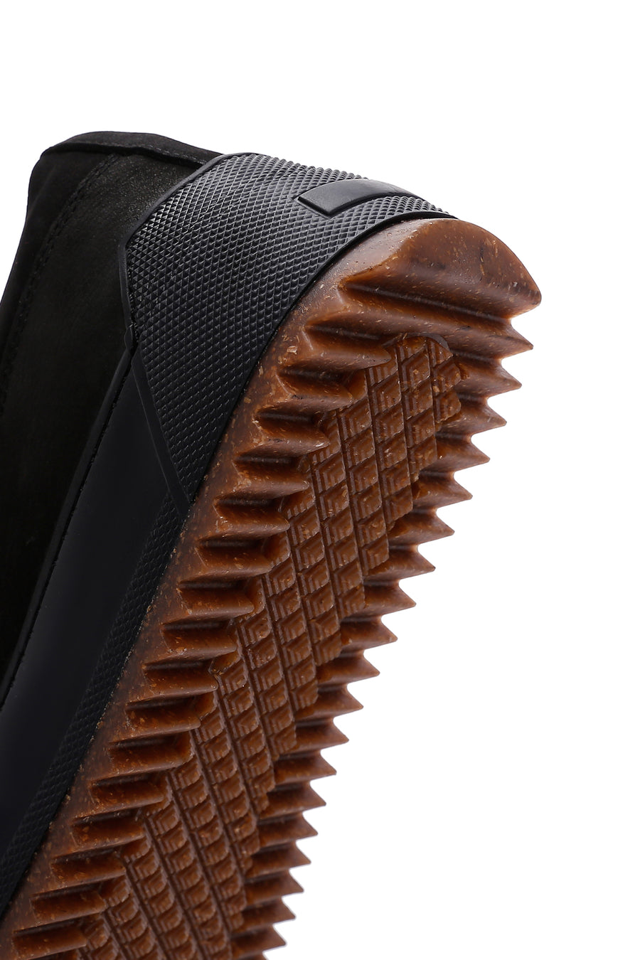 Erkek Siyah Kalın Tabanlı Nubuk Deri Casual Sneaker