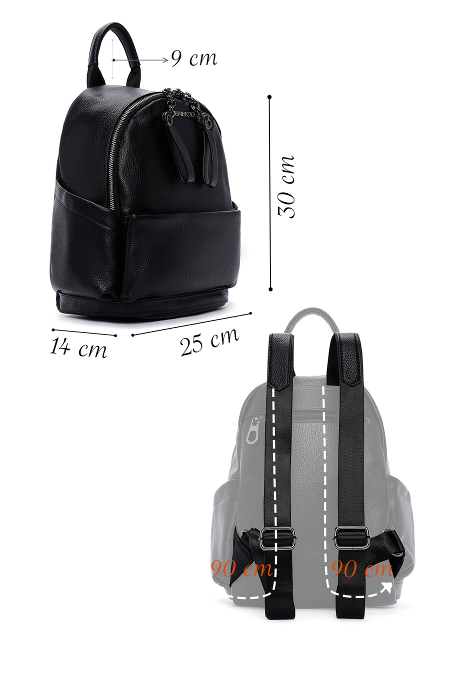 Women's Black Casual Backpack