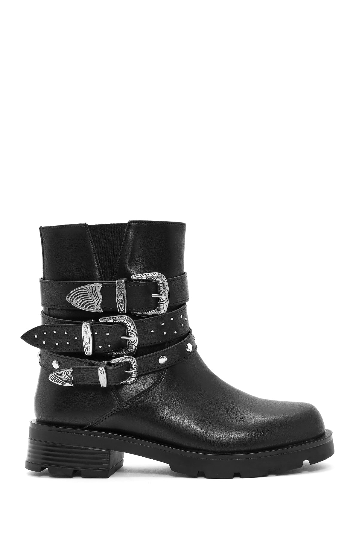 Women's Black Buckle Detailed Boots 24WFE221218 | Derimod