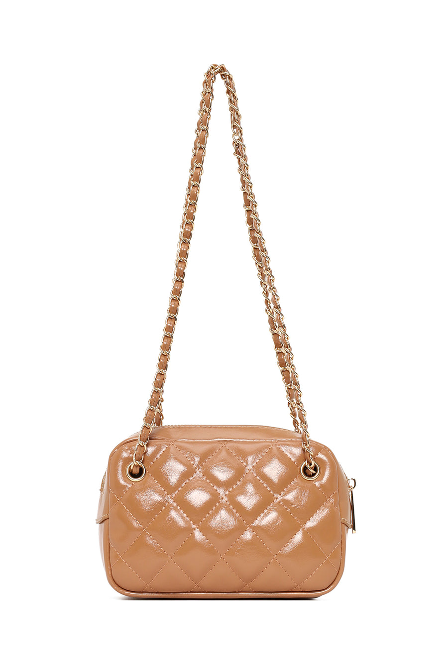 Woman Beige Quilted Crossbody Bag