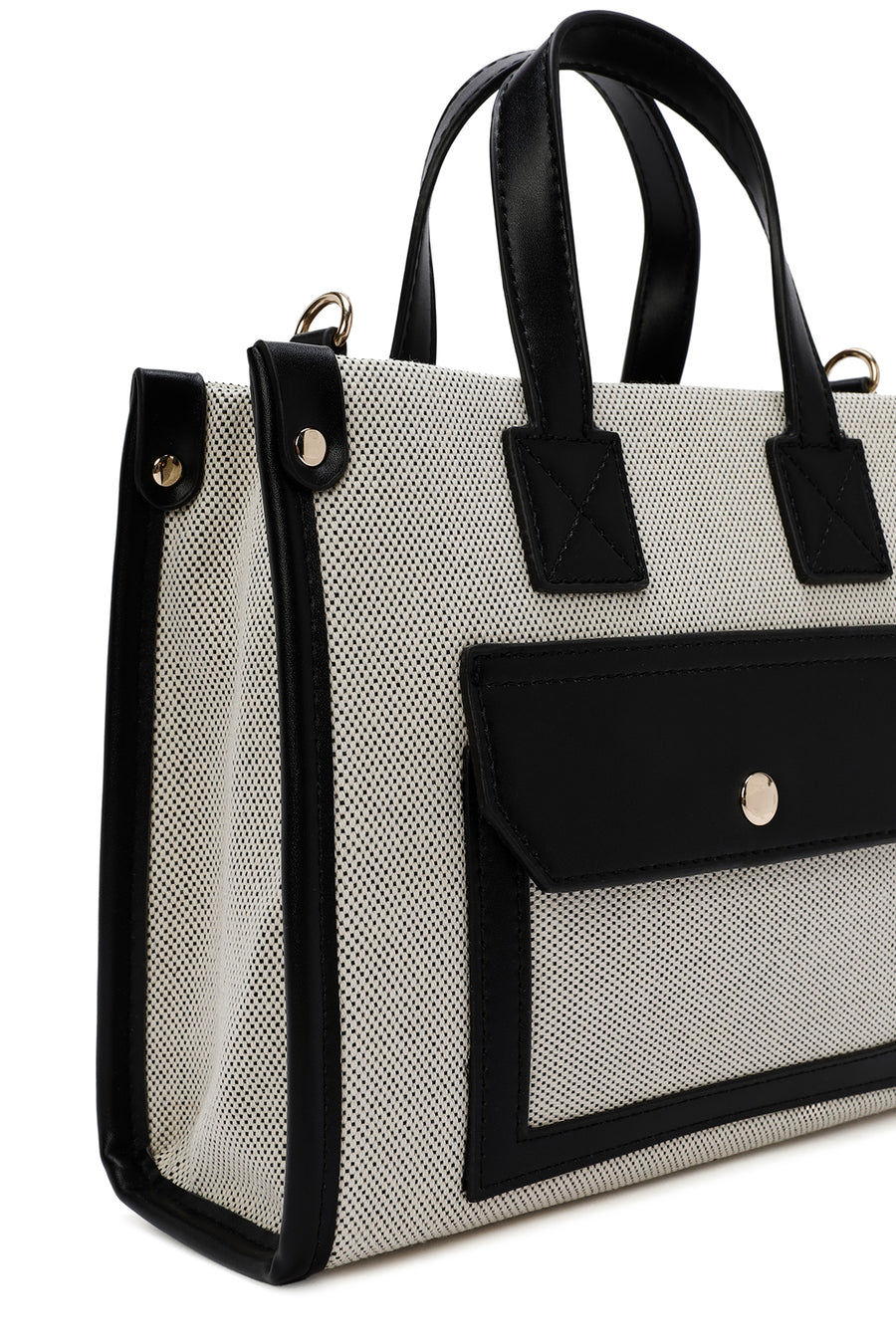 Women's Black Long Strap Fabric Handbag
