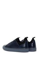 Men's Navy Blue Leather Sneaker | Derimod