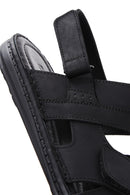 Men's Black Leather Sandals | Derimod