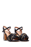 Women's Black Thick Heeled Sandals | Derimod