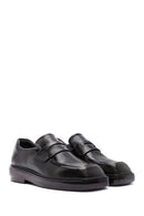 Women's Black Leather Masculine Loafer | Derimod