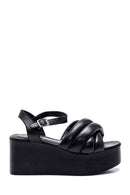 Women's Wedge Heeled Leather Sandals | Derimod