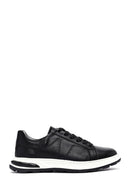 Erkek Siyah Bağcıklı Kalın Tabanlı Deri Sneaker | Derimod