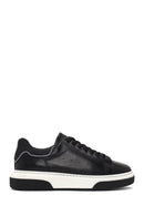 Male Black Lace-Up Thick-Soled Leather Sneaker | Derimod