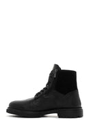 Men's Black Leather Zippered Casual Boots | Derimod