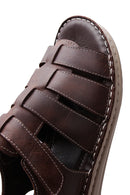 Men's Brown Leather Casual Sandals | Derimod