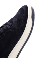 Men's Navy Blue Suede Leather Sneaker | Derimod