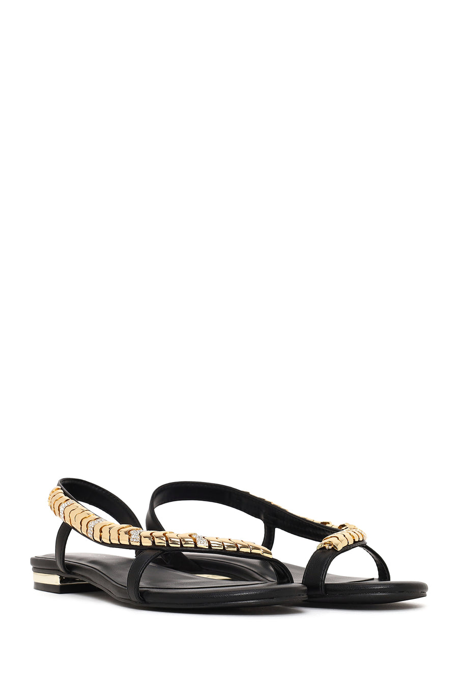 Woman Black Stone-Embellished Sandal