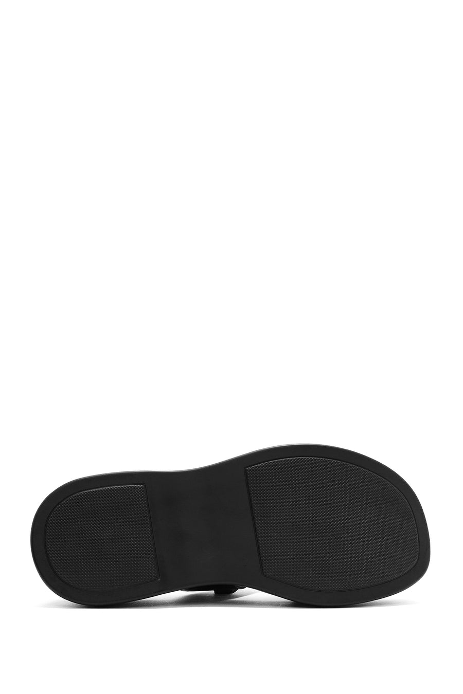 Women's Black Thick Soled Leather Slippers
