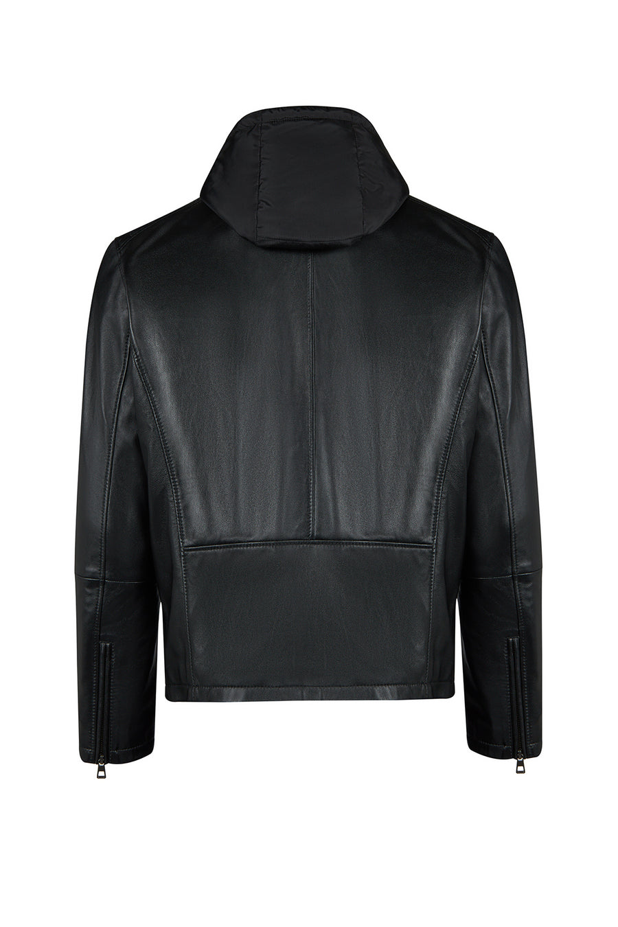 Romeo Male Black Hooded Leather Coats
