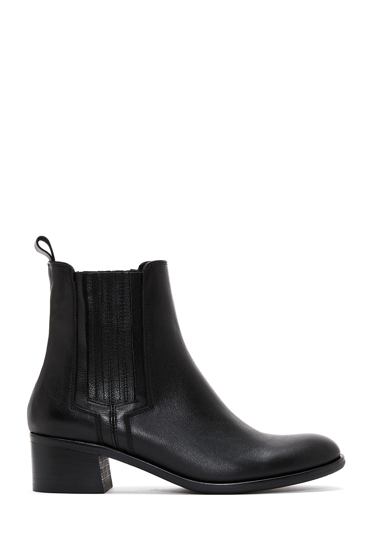 Women's Black Leather Heeled Chelsea Boots 23WFD150218 | Derimod