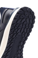 Men's Navy Blue Lace-Up Leather Sneaker | Derimod