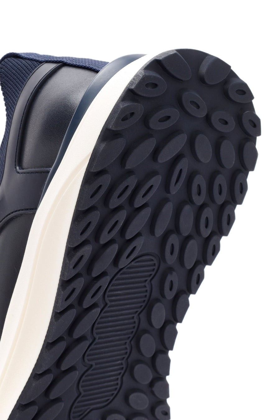 Men's Navy Blue Lace-Up Leather Sneaker