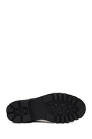 Male Black Zip Closure Leather Combat Boots | Derimod