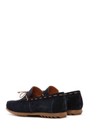 Men's Navy Blue Suede Leather Casual Loafer | Derimod