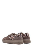 Woman Mink Lace-Up Suede Leather Sneaker | Derimod