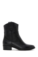 Women's Black Leather Cowboy Boots | Derimod