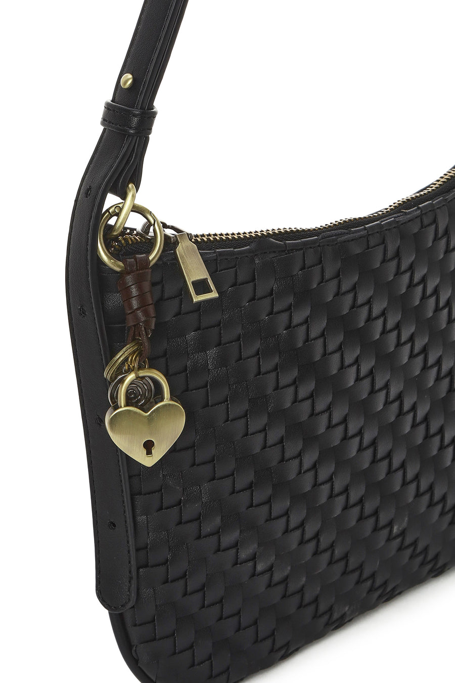 Women's Black Knitted Patterned Shoulder Bag
