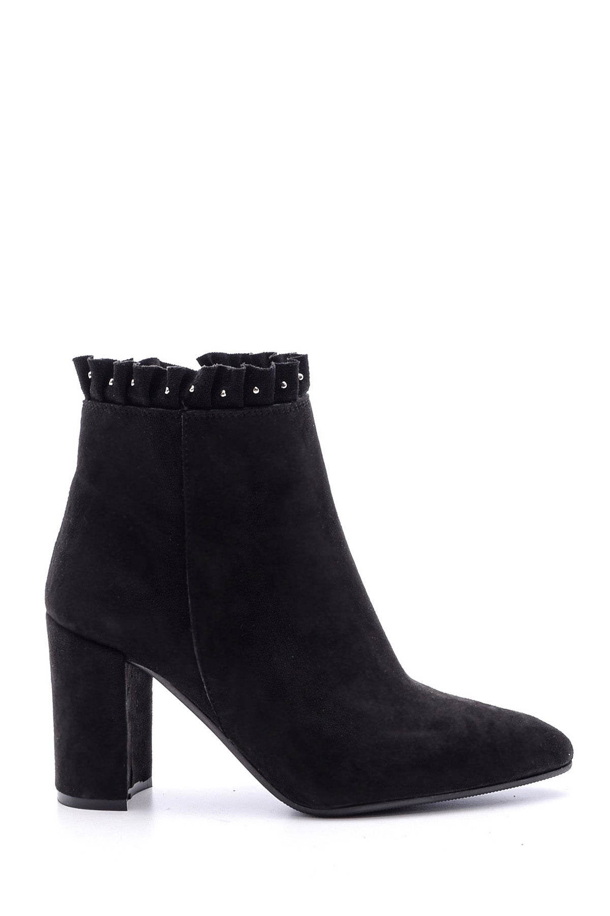 Women's Heeled Suede Leather Boots 19WFE156410 | Derimod