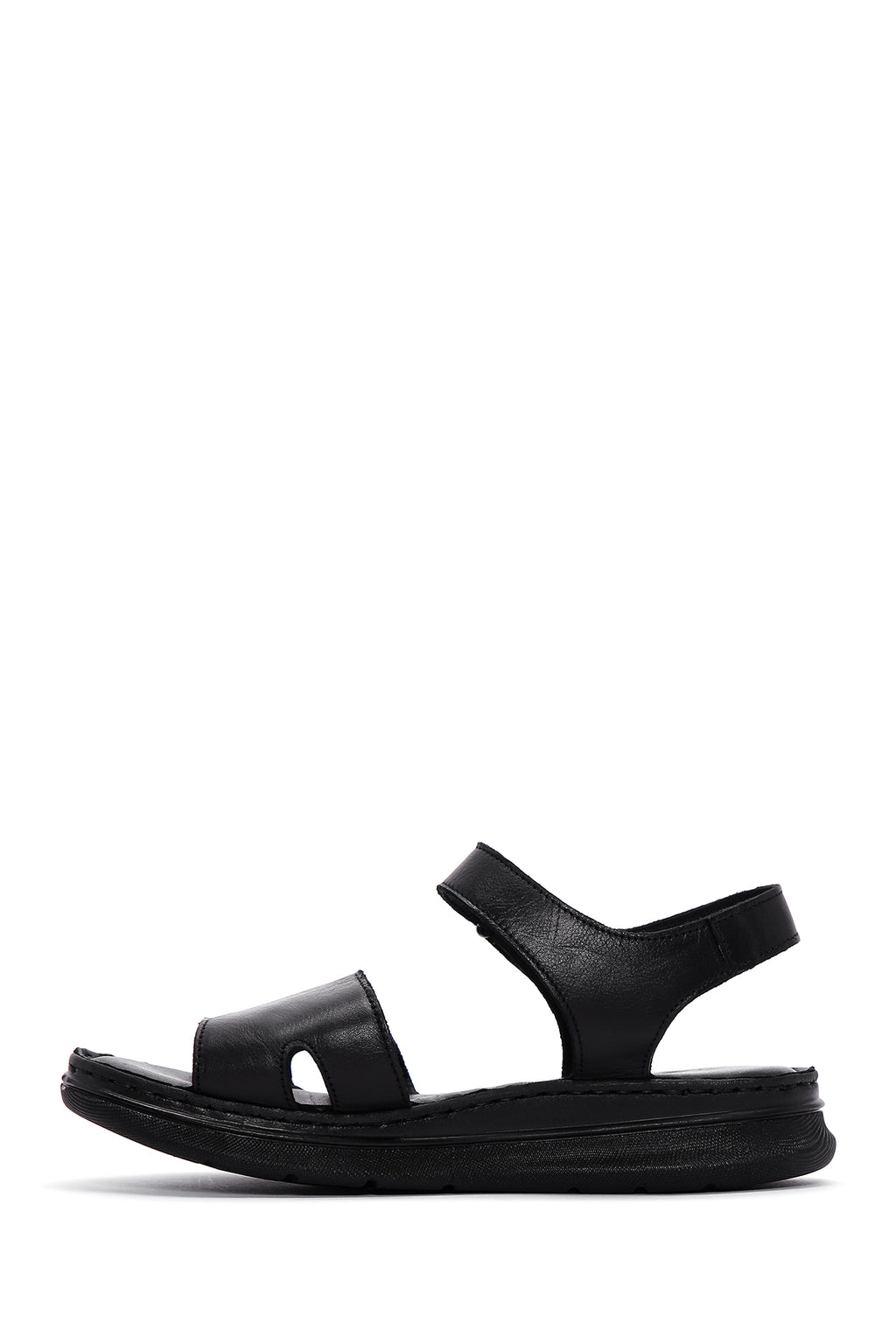 Kadın Siyah Deri Comfort Sandalet