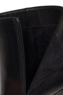 Woman Black Zip Closure Stiletto Heel Leather Boots | Derimod